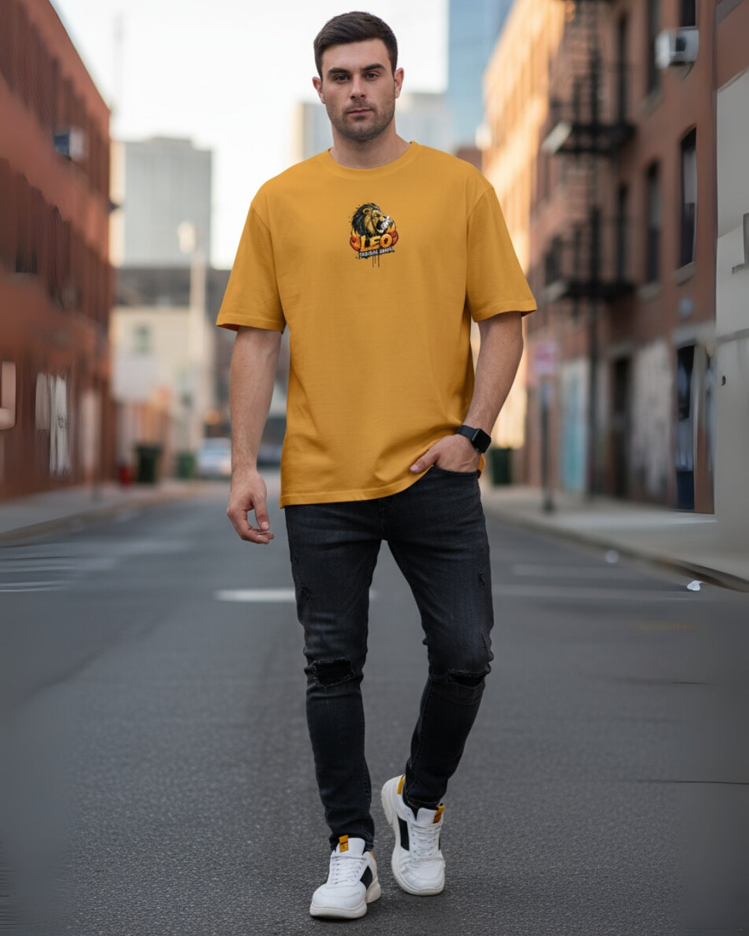 Leo Zodiac Oversized Tee | Graffiti Streetwear Graphic Tee by PopDrop