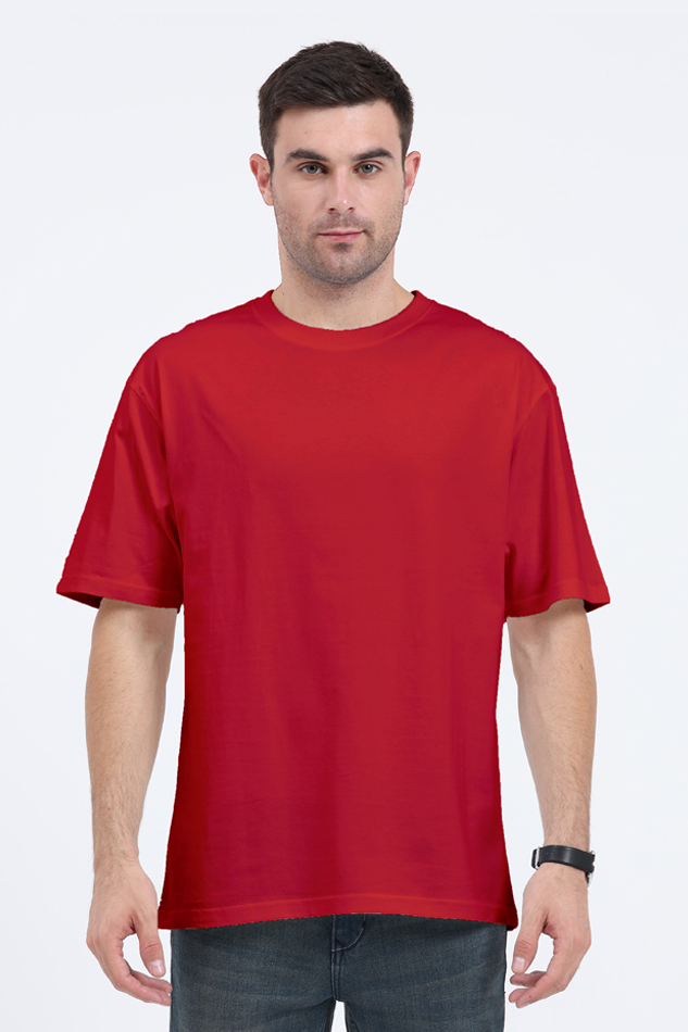 Basic Solids Red Unisex Oversized Tee | Streetwear Essential