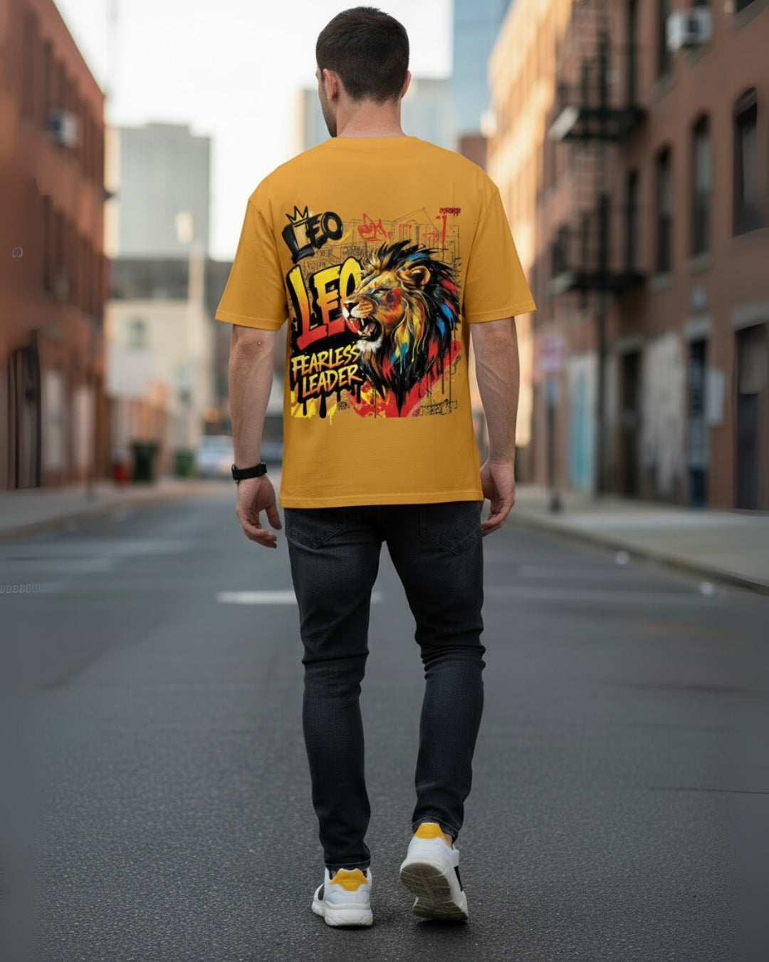 Leo Zodiac Oversized Tee | Graffiti Streetwear Graphic Tee by PopDrop