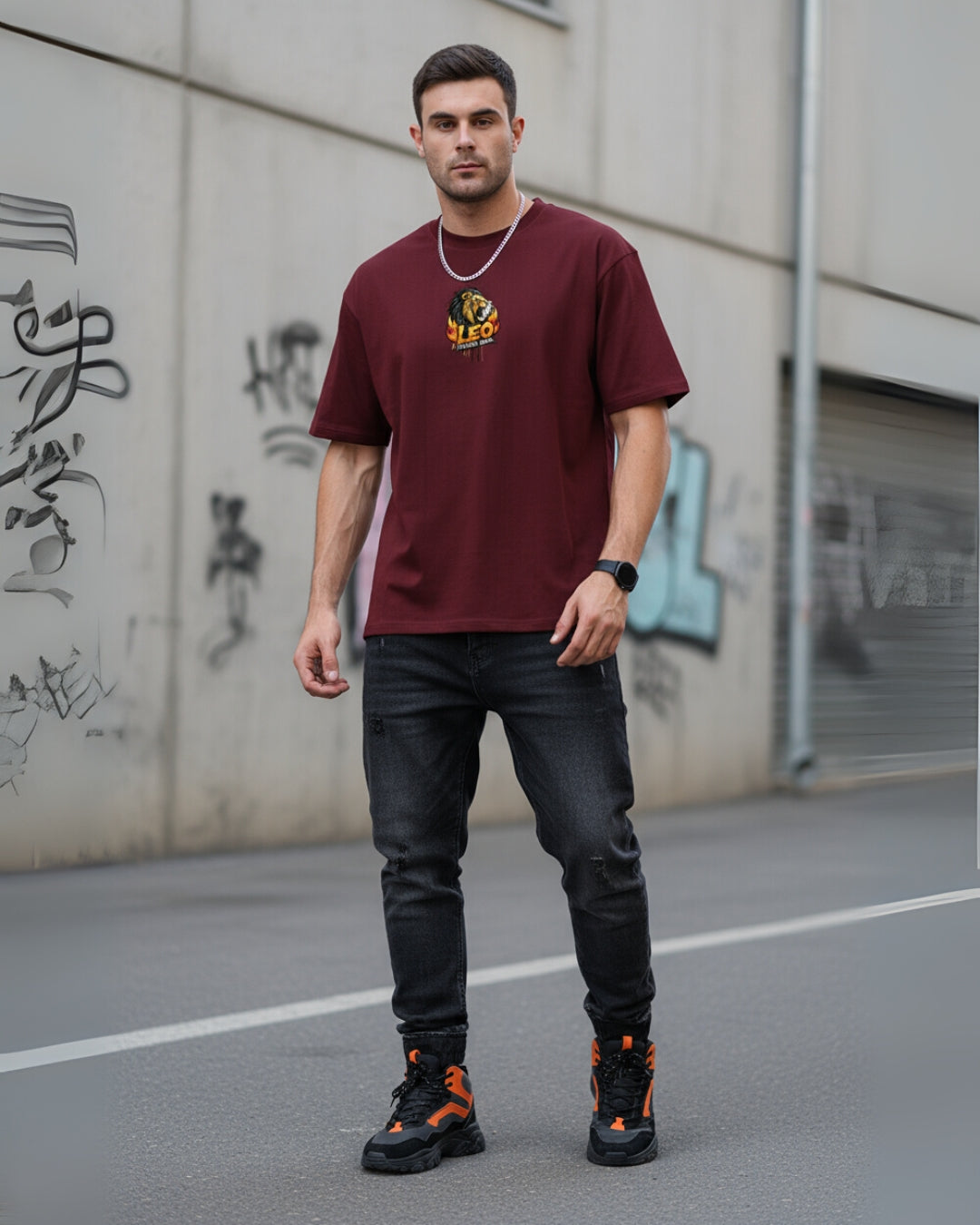 Leo Zodiac Oversized Tee | Graffiti Streetwear Graphic Tee by PopDrop