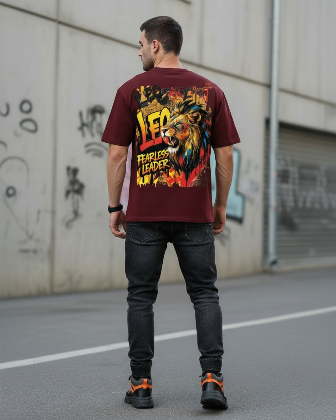 Leo Zodiac Oversized Tee | Graffiti Streetwear Graphic Tee by PopDrop