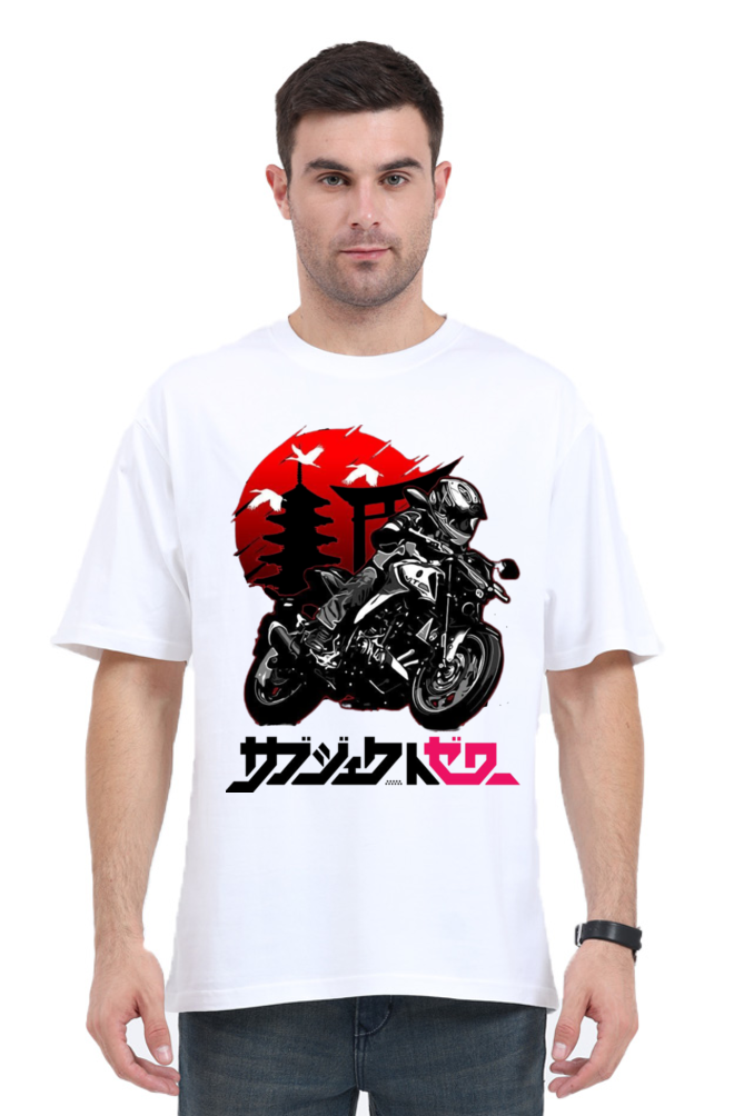 TOKYO DRIFTED OVERSIZED TEE – BIKE × SUNSET × FREEDOM – The