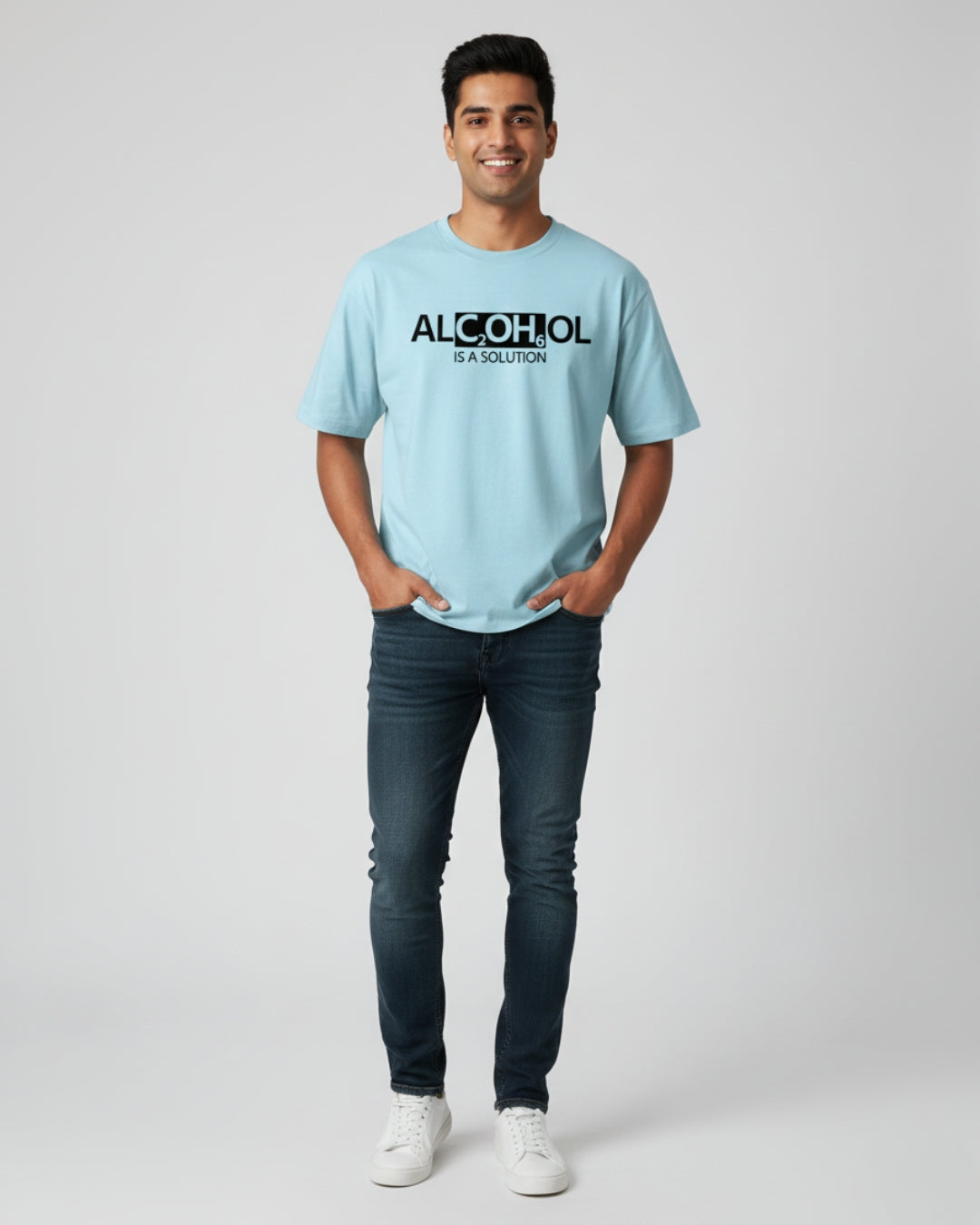 ALC2OH6OL Is A Solution Oversized Tee | Witty Streetwear by PopDrop