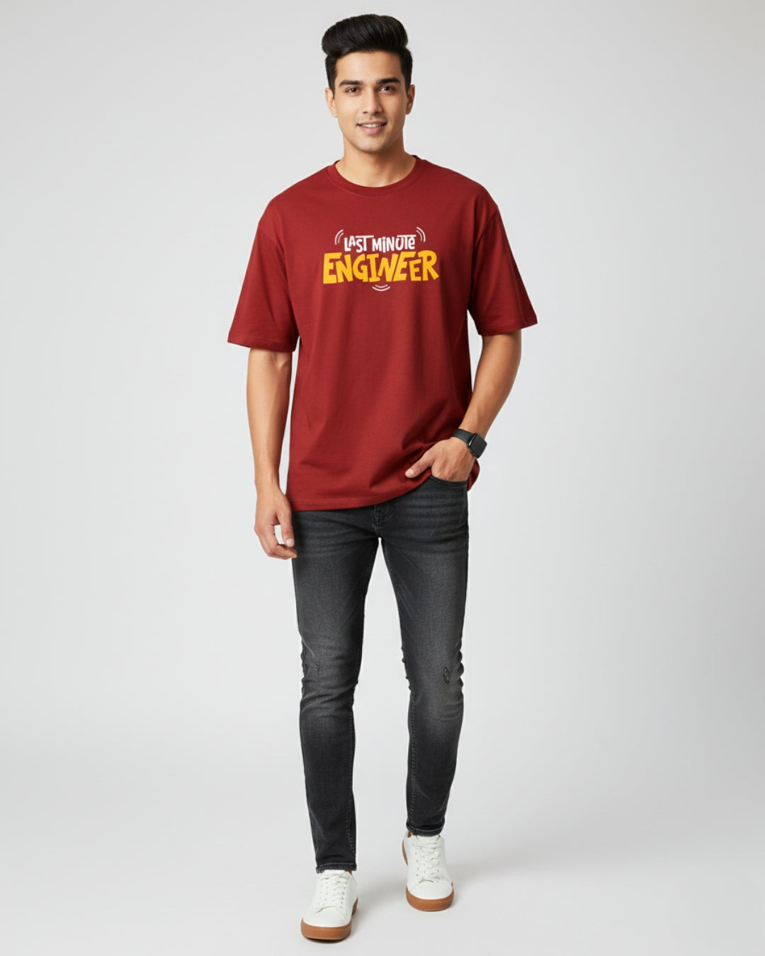 Last Minute Engineer Oversized Tee | Hustle Streetwear by PopDrop