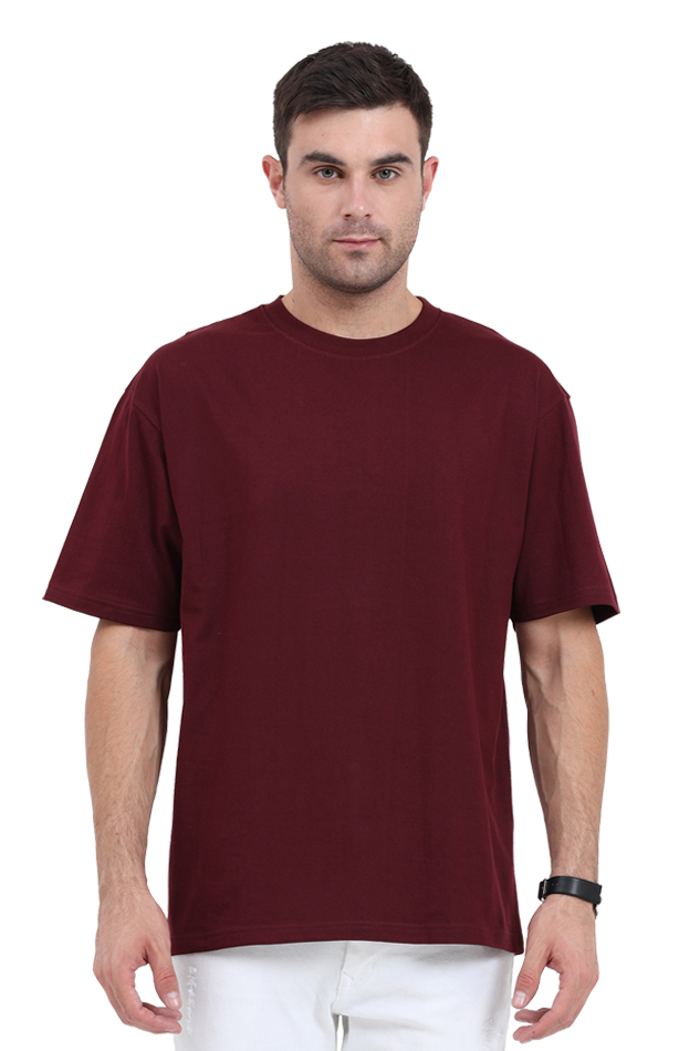Basic Solids Maroon Unisex Oversized Tee | Streetwear Essential