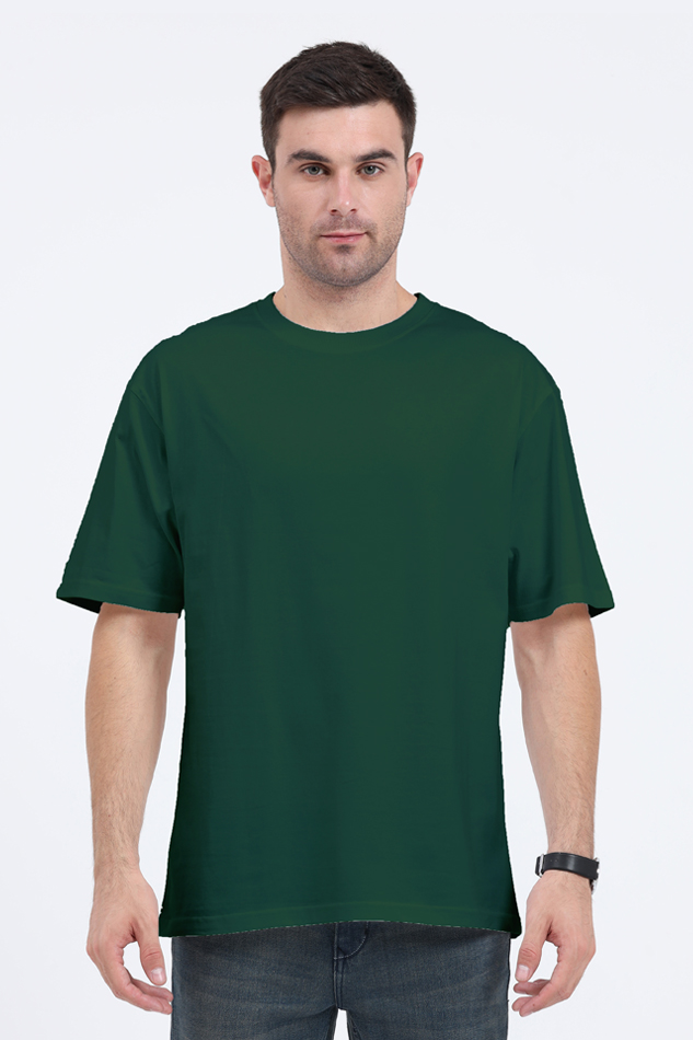 Basic Solids Bottle Green Unisex Oversized Tee | Streetwear Essential