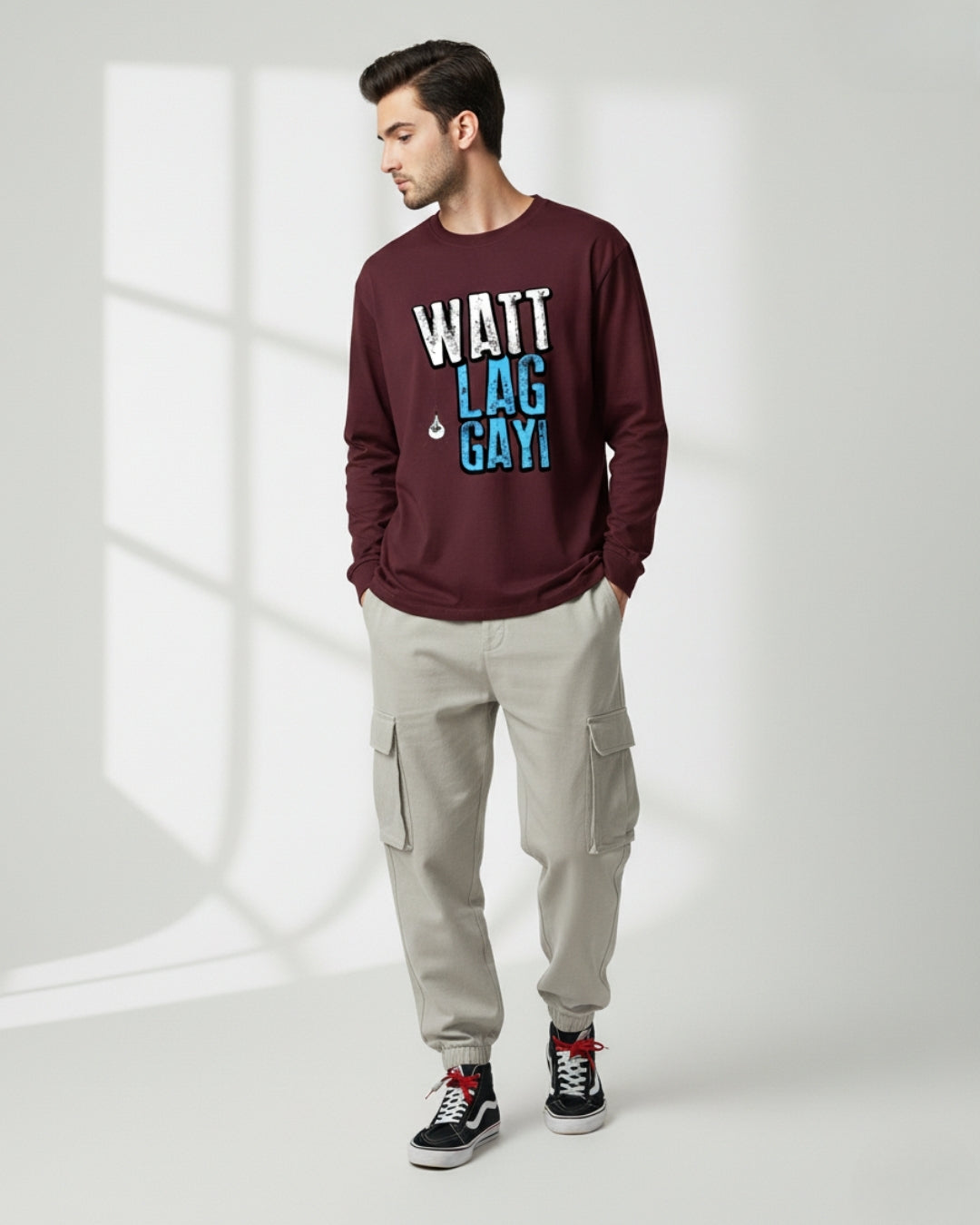 Watt Lag Gayi Men's Full Sleeve T-Shirt