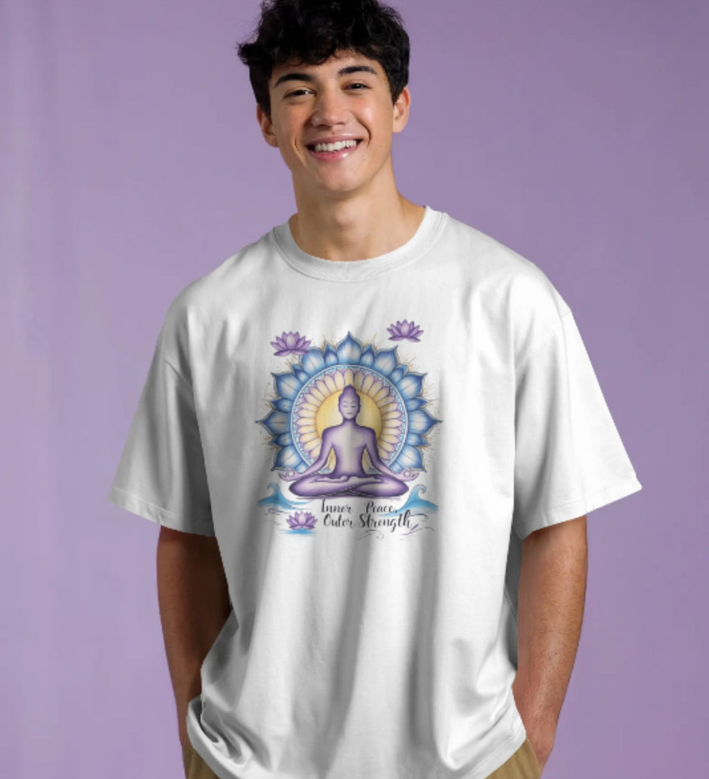 INNER PEACE OVERSIZED TEE – MEDITATION STREETWEAR DROP BY POPDROP