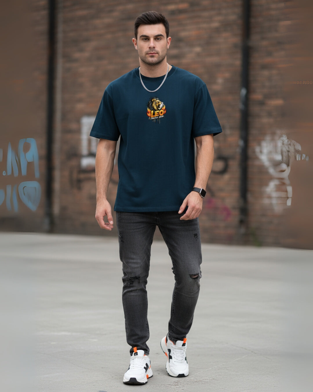 Leo Zodiac Oversized Tee | Graffiti Streetwear Graphic Tee by PopDrop