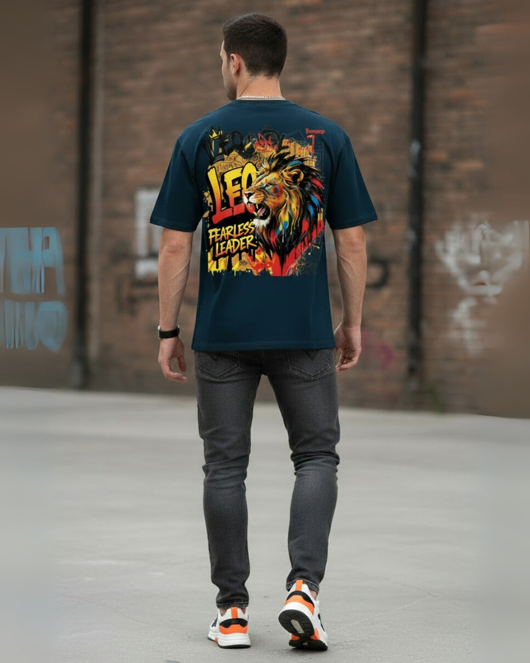 Leo Zodiac Oversized Tee | Graffiti Streetwear Graphic Tee by PopDrop