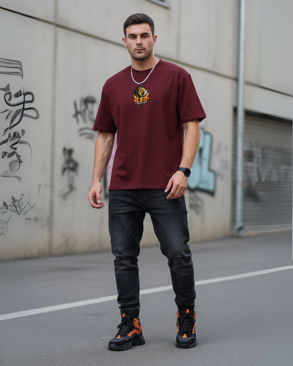 Leo Zodiac Oversized Tee | Graffiti Streetwear Graphic Tee by PopDrop