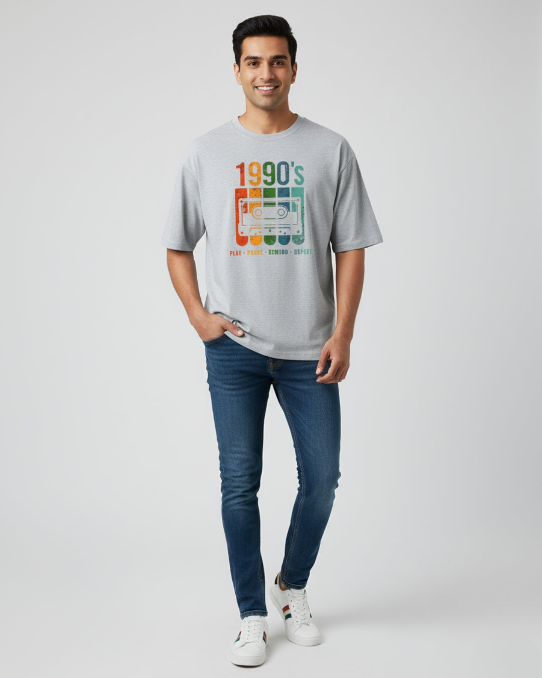 90s Glitch Era Oversized Tee | Retro-Futuristic Streetwear