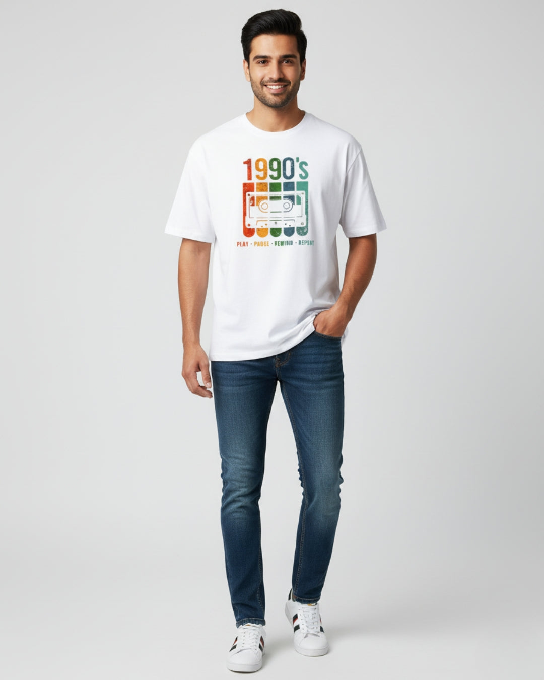 90s Glitch Era Oversized Tee | Retro-Futuristic Streetwear