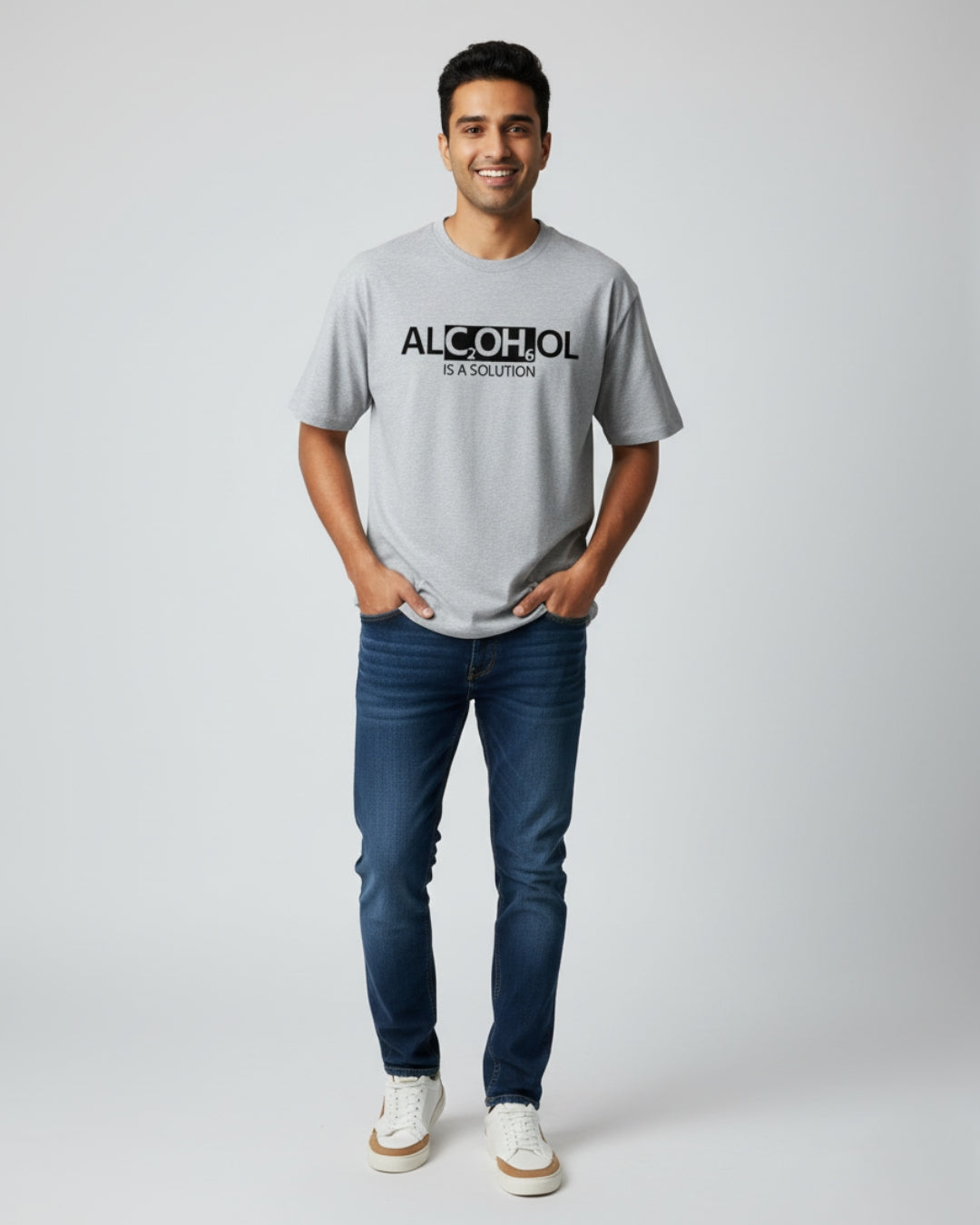 ALC2OH6OL Is A Solution Oversized Tee | Witty Streetwear by PopDrop