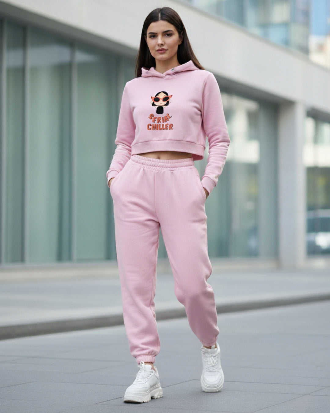 SERIAL CHILLER Crop Hoodie | PopDrop Streetwear