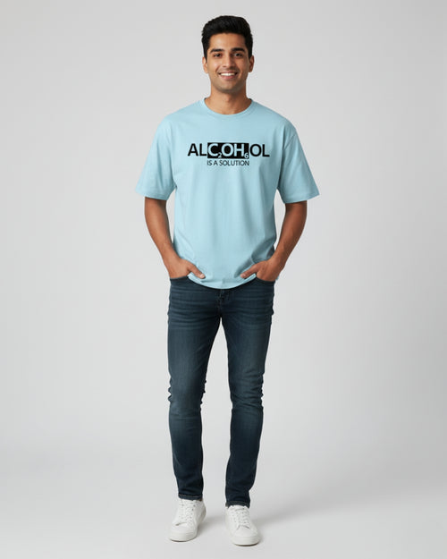 ALC2OH6OL Is A Solution Oversized Tee | Witty Streetwear by PopDrop