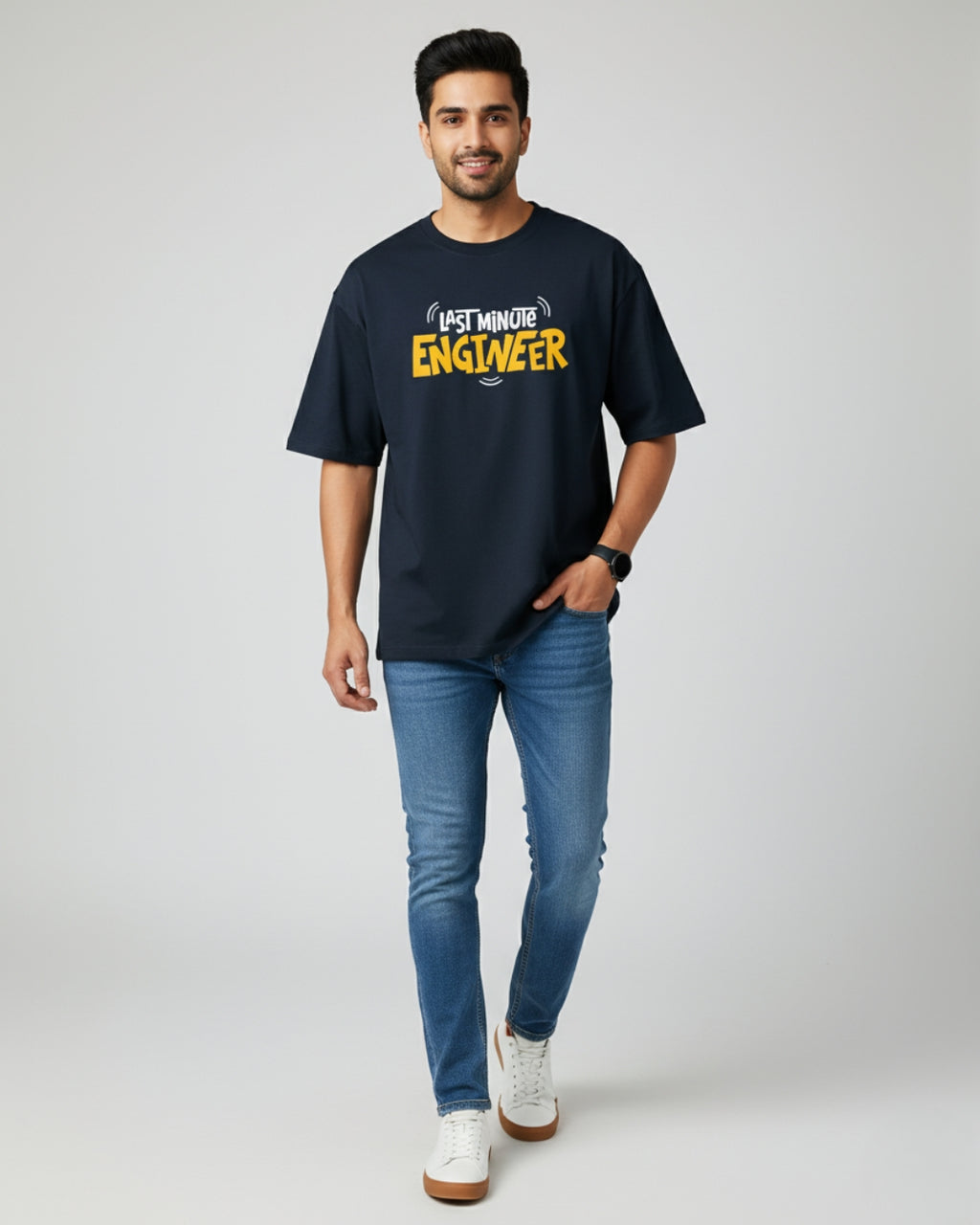 Last Minute Engineer Oversized Tee | Hustle Streetwear by PopDrop