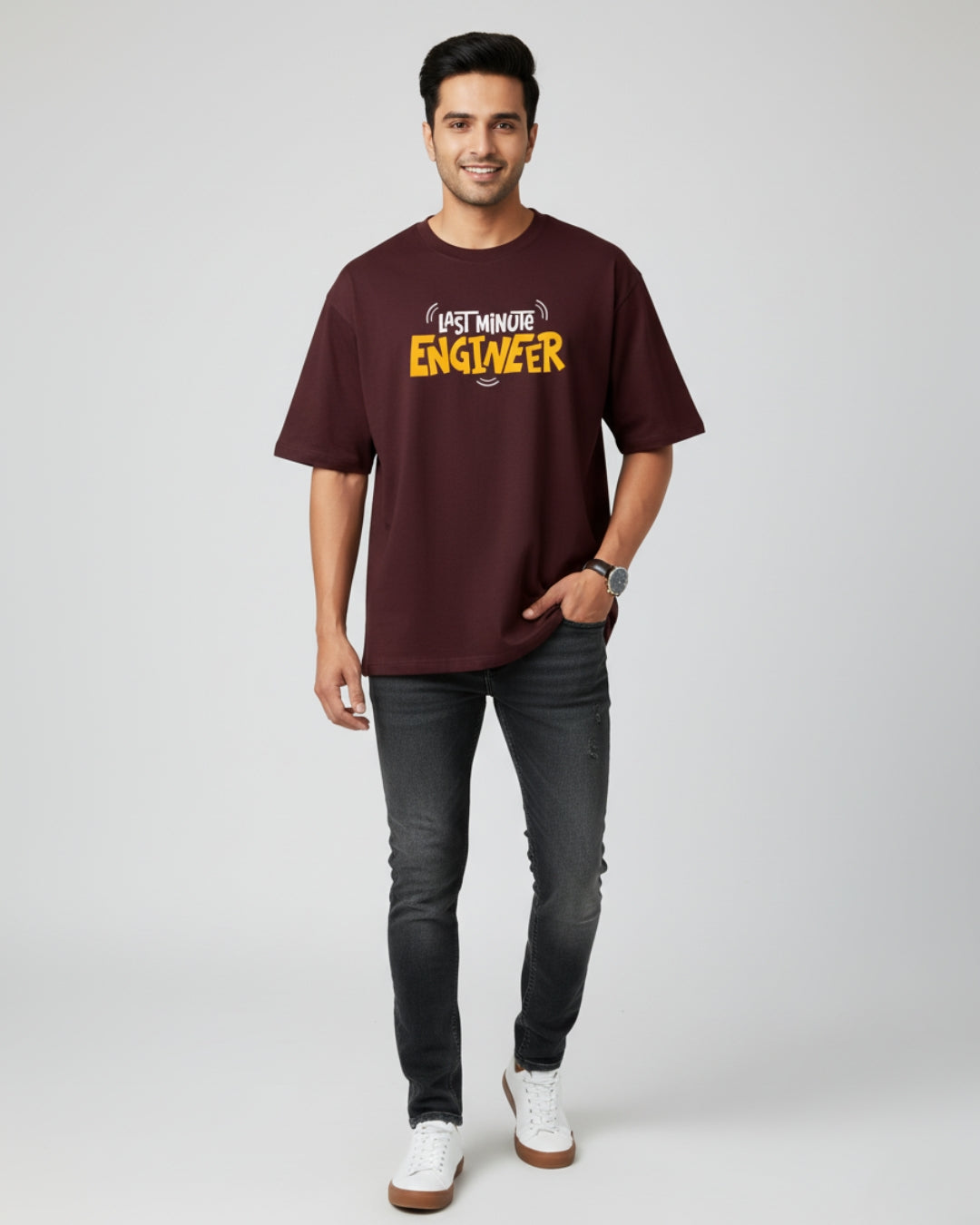 Last Minute Engineer Oversized Tee | Hustle Streetwear by PopDrop