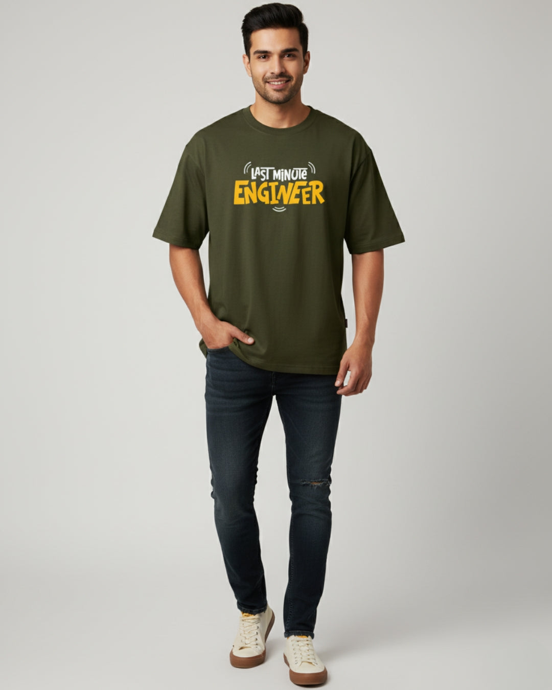 Last Minute Engineer Oversized Tee | Hustle Streetwear by PopDrop