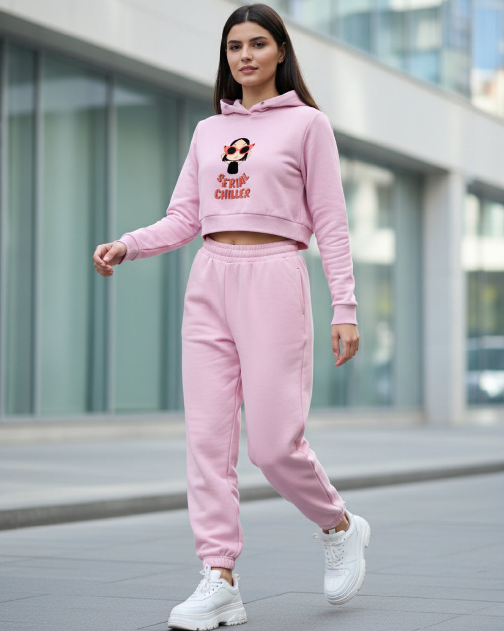 SERIAL CHILLER Crop Hoodie | PopDrop Streetwear