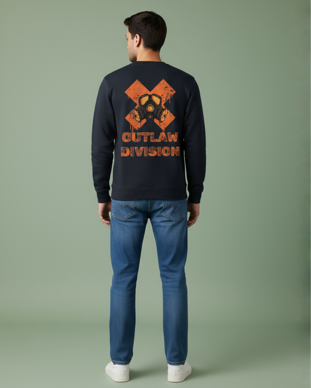 Outlaw Division Gas Mask Sweatshirt – 300 GSM Premium Unisex Crew