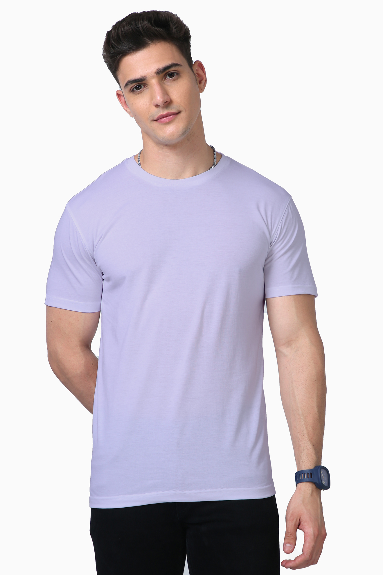 LAVENDER SOLID SUPIMA COTTON TEE EVERYDAY ESSENTIAL – CLASSIC FIT IN LUXURY COTTON