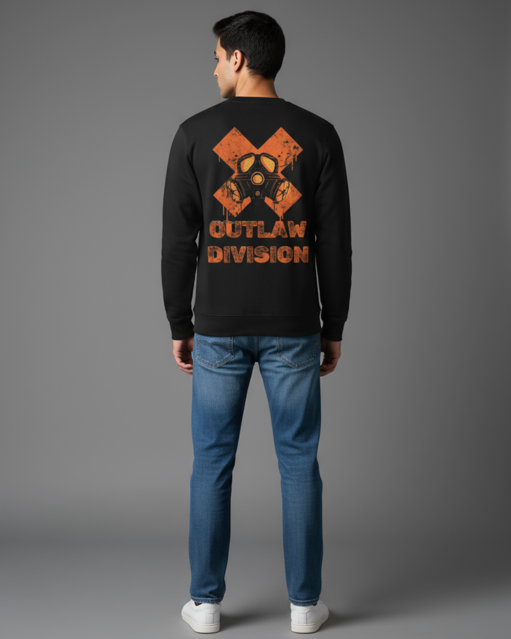 Outlaw Division Gas Mask Sweatshirt – 300 GSM Premium Unisex Crew