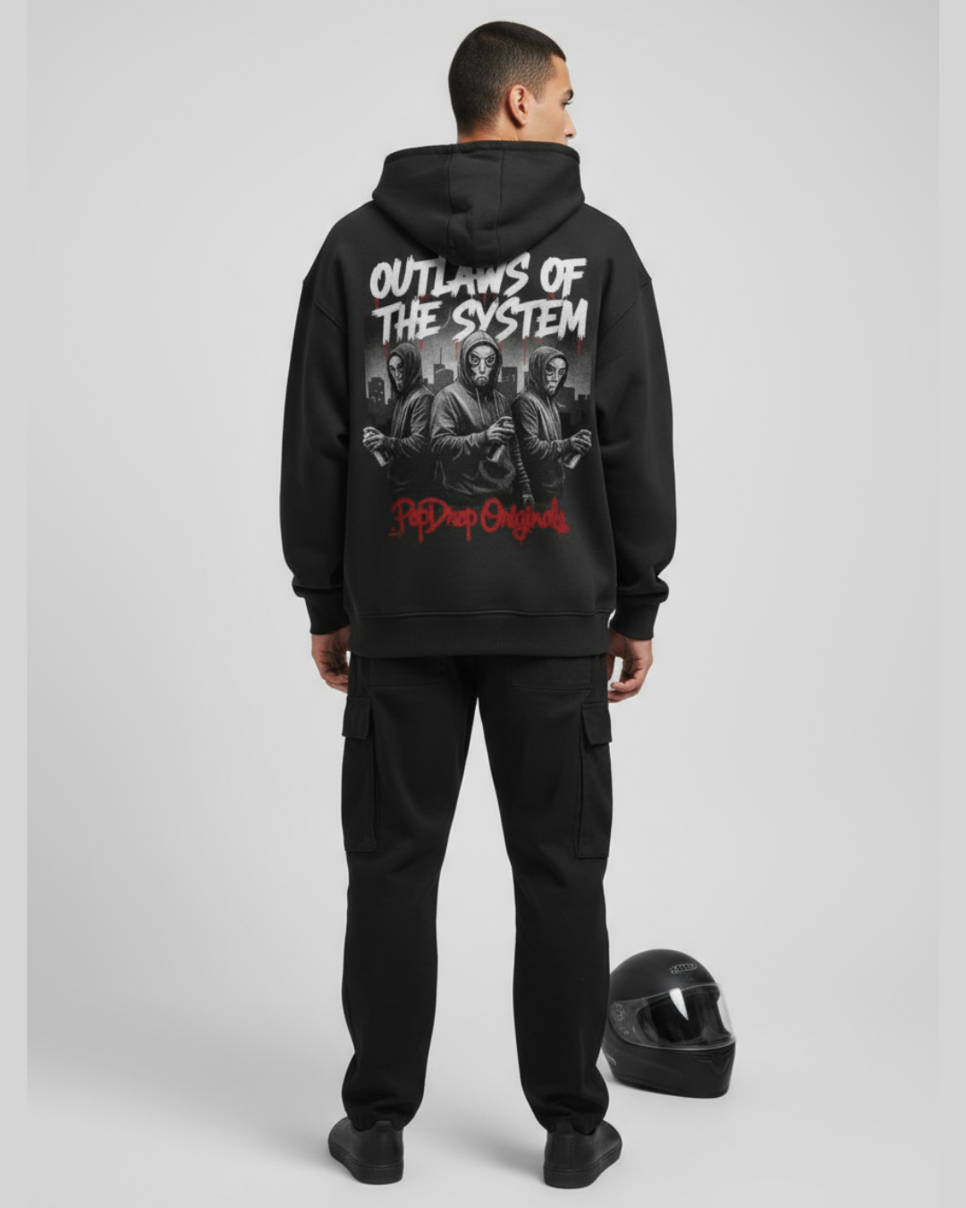 WANTED: Outlaws of the System Hoodie | PopDrop 400 GSM Oversized Chaoswear