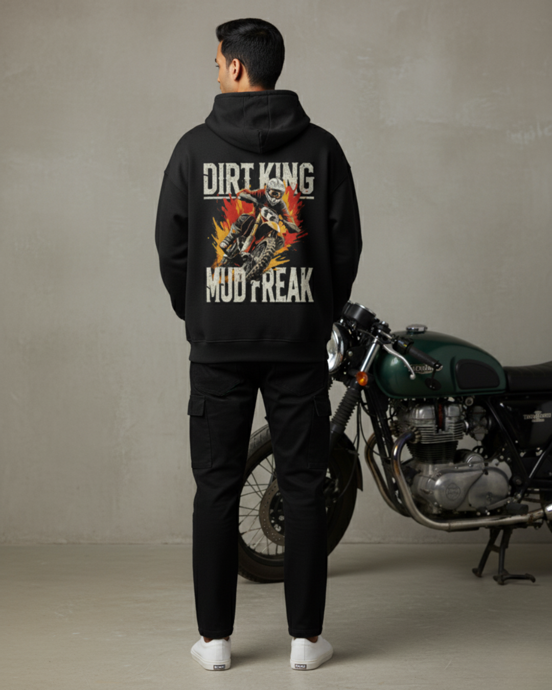 DIRT KING • Mud Freak Oversized Moto Hoodie | Premium 400 GSM • Unisex Rider Edition