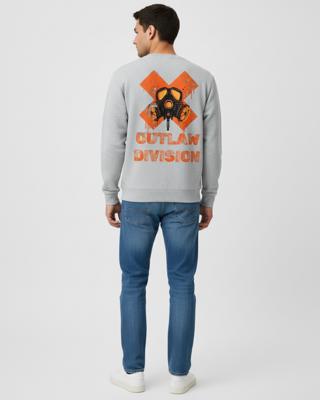 Outlaw Division Gas Mask Sweatshirt – 300 GSM Premium Unisex Crew