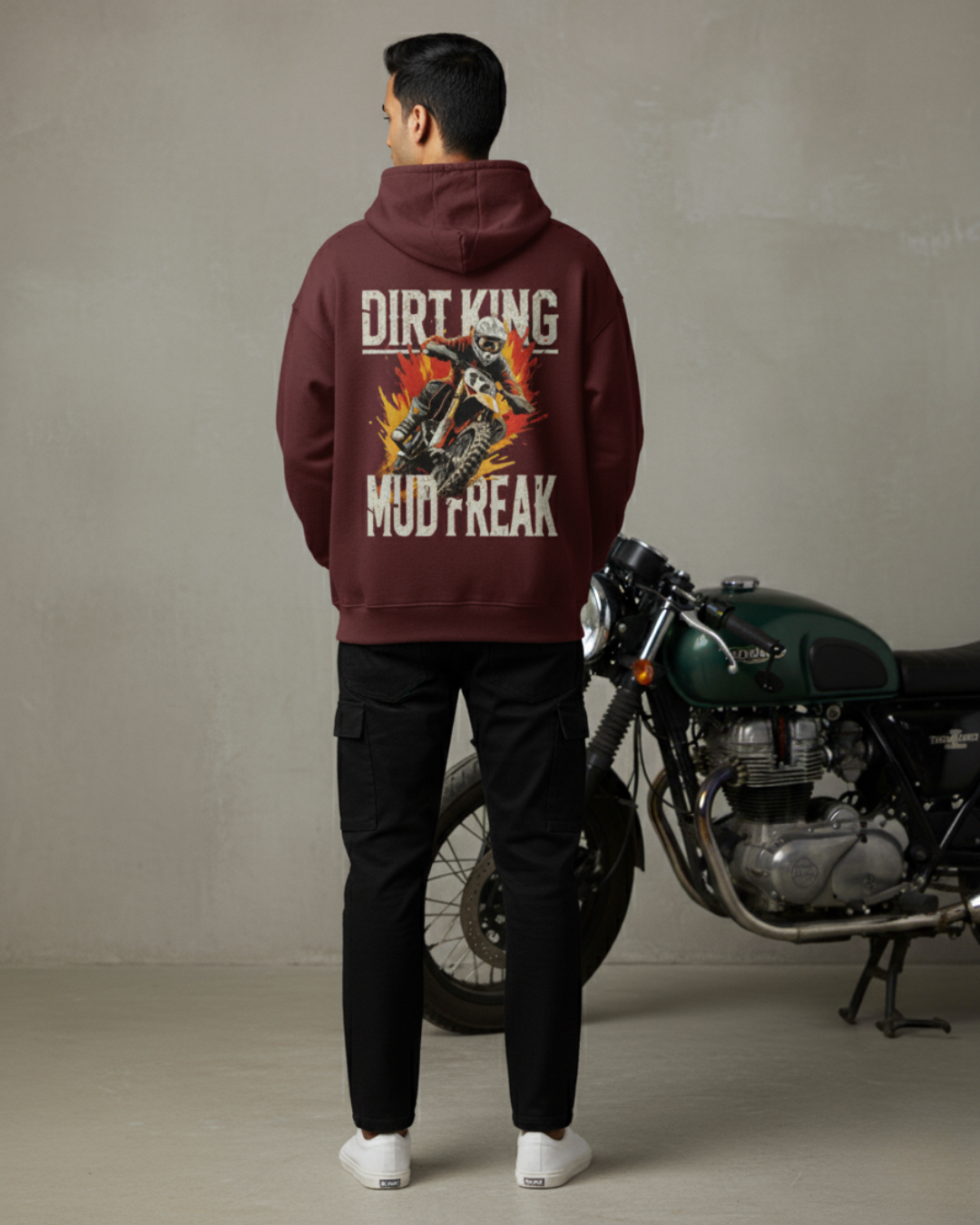 DIRT KING • Mud Freak Oversized Moto Hoodie | Premium 400 GSM • Unisex Rider Edition