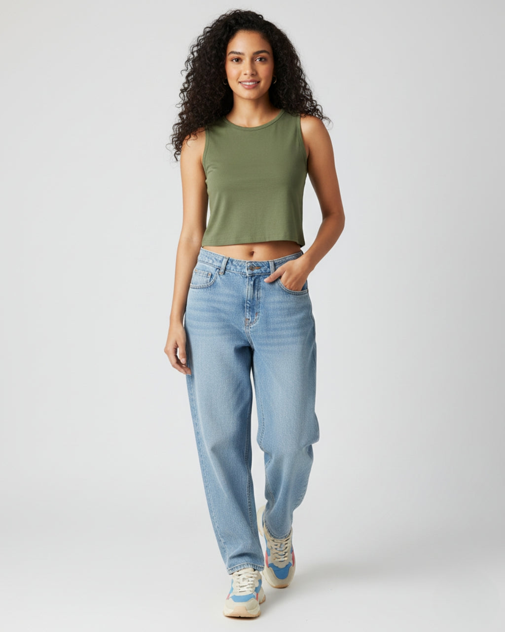 OLIVE GREEN CROP TANK TOP – STREET-FRESH, ULTRA-SOFT, MADE TO MOVE