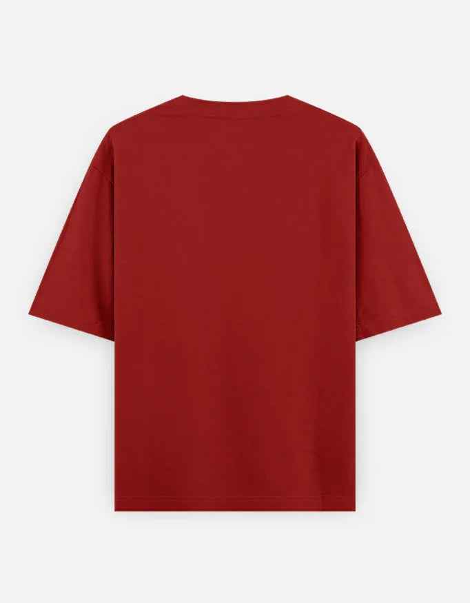 Heavy Basic Solids: Red Unisex Oversized Classic T-Shirt – 240 GSM Heavyweight Cotton