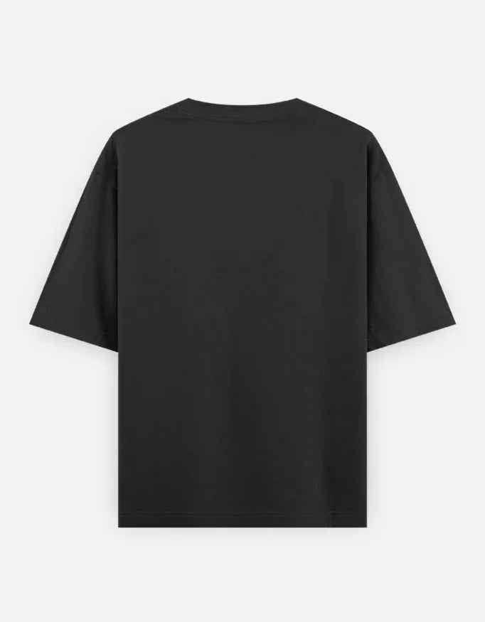 Heavy Basic Solids: Black Unisex Oversized Classic T-Shirt – 240 GSM Heavyweight Cotton