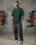 Heavy Basic Solids: Bottle Green Unisex Oversized Classic T-Shirt – 240 GSM Heavyweight Cotton