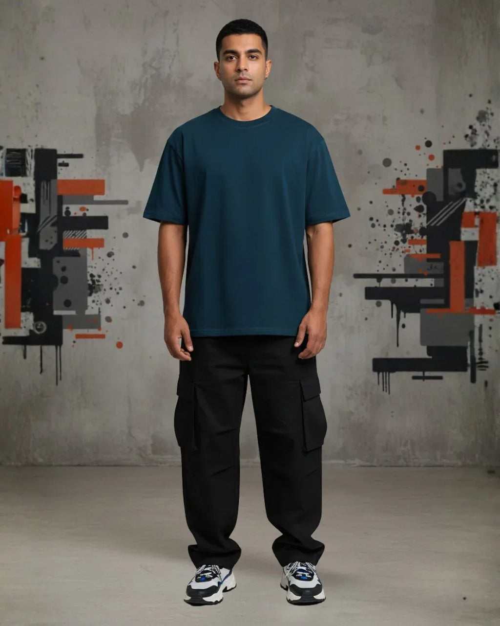 Heavy Basic Solids: Petrol Blue Unisex Oversized Classic T-Shirt – 240 GSM Heavyweight Cotton