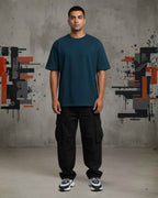 Heavy Basic Solids: Petrol Blue Unisex Oversized Classic T-Shirt – 240 GSM Heavyweight Cotton
