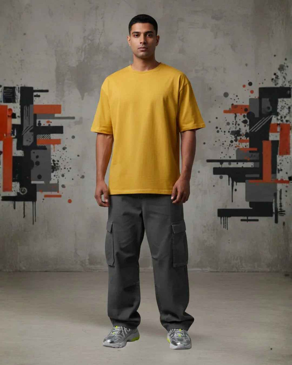 Heavy Basic Solids: Golden Yellow Unisex Oversized Classic T-Shirt – 240 GSM Heavyweight Cotton