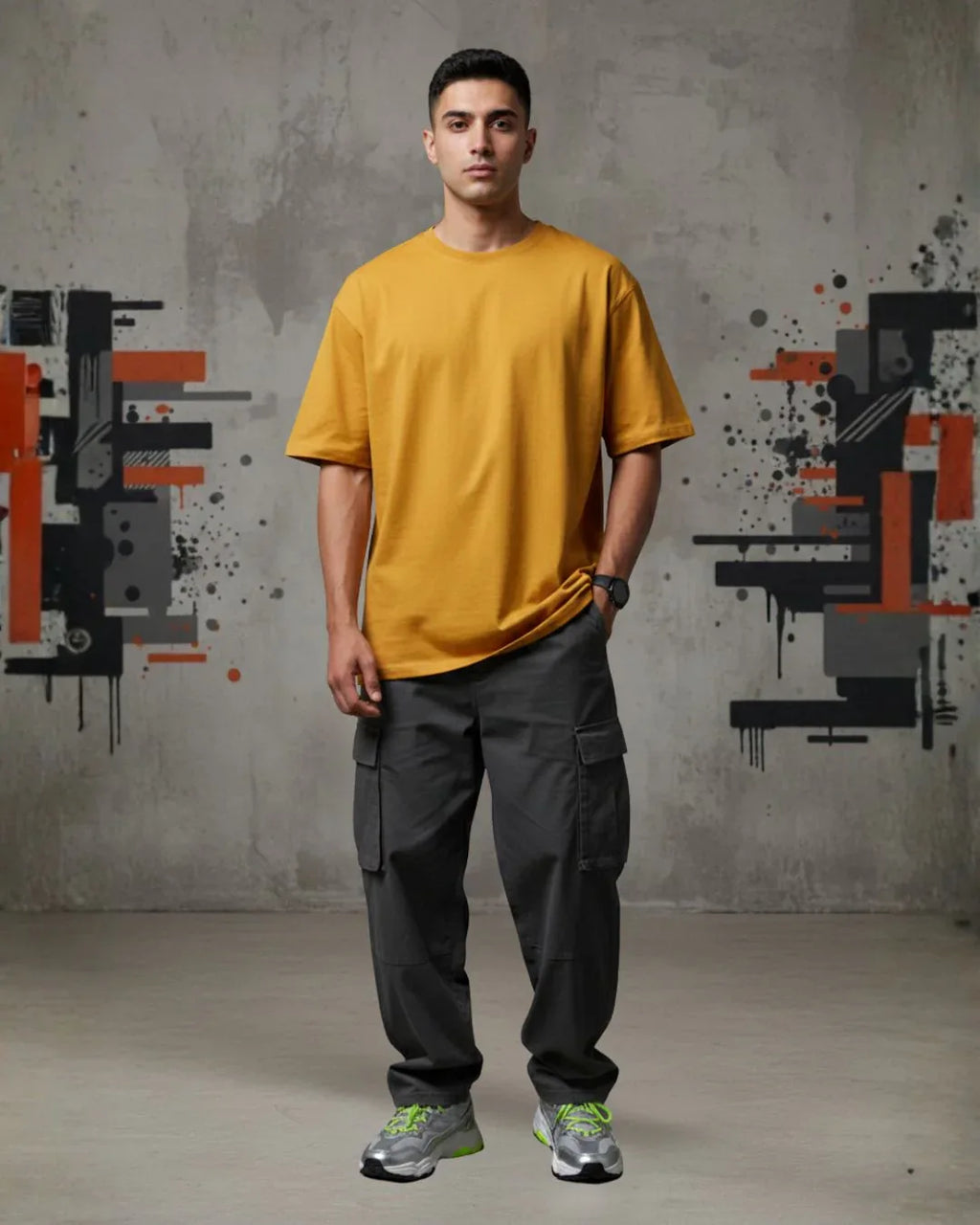 Heavy Basic Solids: Mustard Yellow Unisex Oversized Classic T-Shirt – 240 GSM Heavyweight Cotton