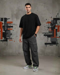 Heavy Basic Solids: Black Unisex Oversized Classic T-Shirt – 240 GSM Heavyweight Cotton