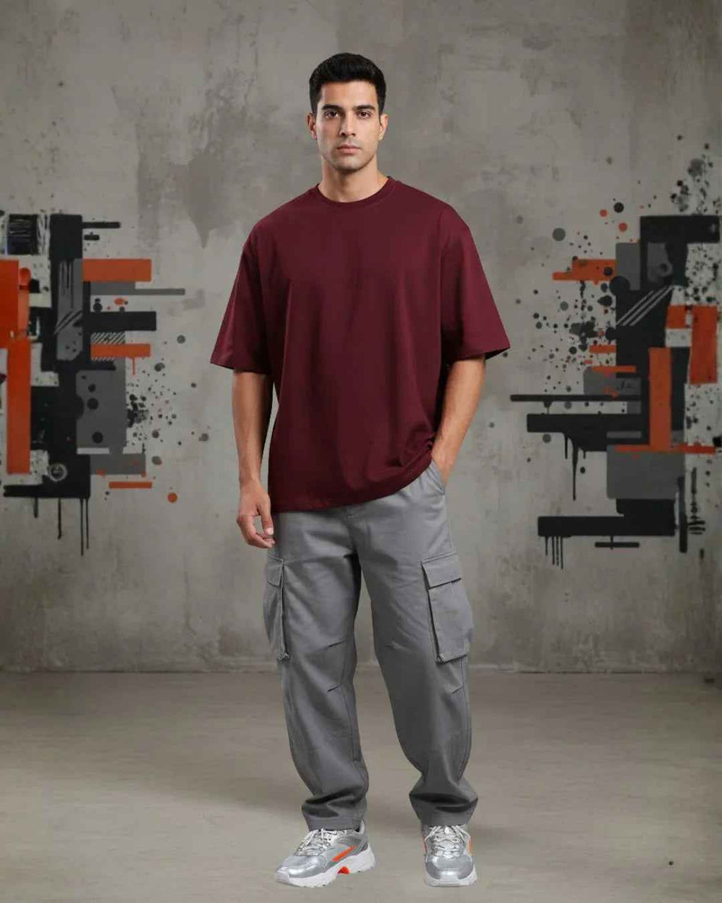 Heavy Basic Solids: Maroon Unisex Oversized Classic T-Shirt – 240 GSM Heavyweight Cotton