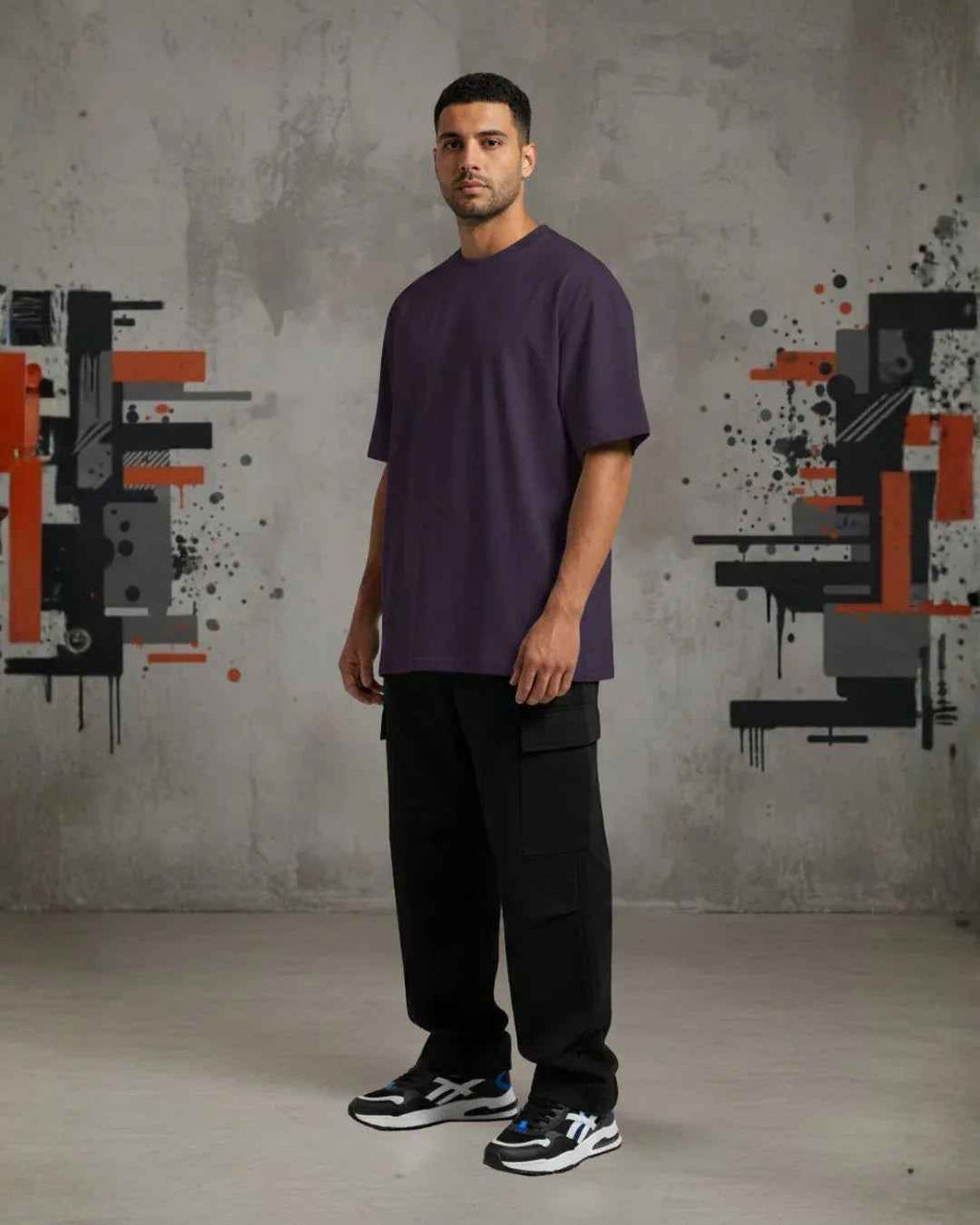 Heavy Basic Solids: Purple Unisex Oversized Classic T-Shirt – 240 GSM Heavyweight Cotton