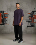 Heavy Basic Solids: Purple Unisex Oversized Classic T-Shirt – 240 GSM Heavyweight Cotton