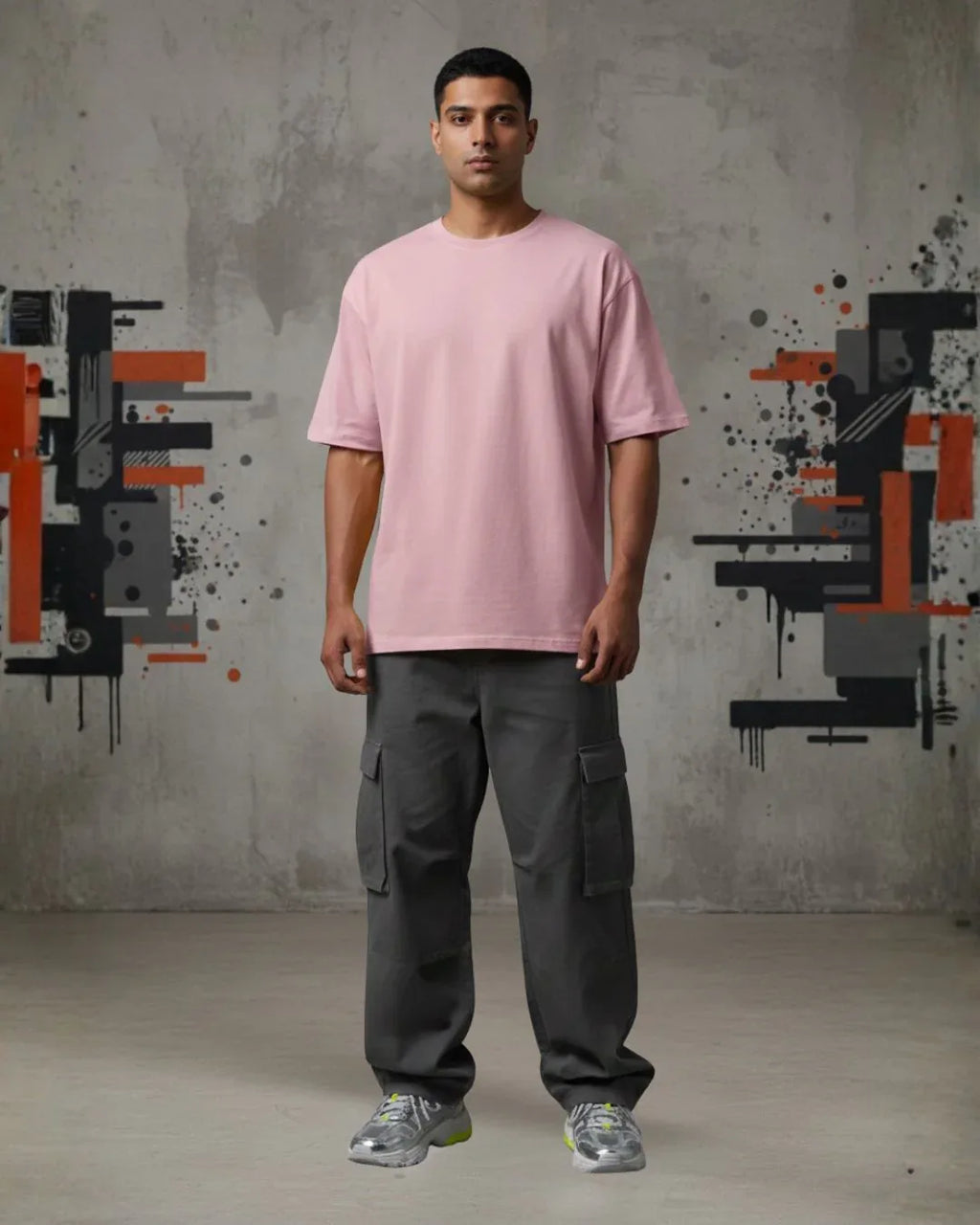 Heavy Basic Solids: Light Baby Pink Unisex Oversized Classic T-Shirt – 240 GSM Heavyweight Cotton - The PopDrop Store
