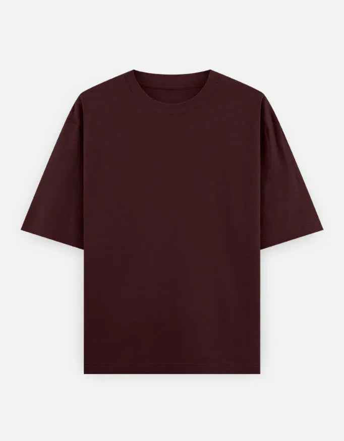 Heavy Basic Solids: Maroon Unisex Oversized Classic T-Shirt – 240 GSM Heavyweight Cotton