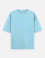 Heavy Basic Solids: Baby Blue Unisex Oversized Tee - The PopDrop Store