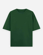 Heavy Basic Solids: Bottle Green Unisex Oversized Classic T-Shirt – 240 GSM Heavyweight Cotton
