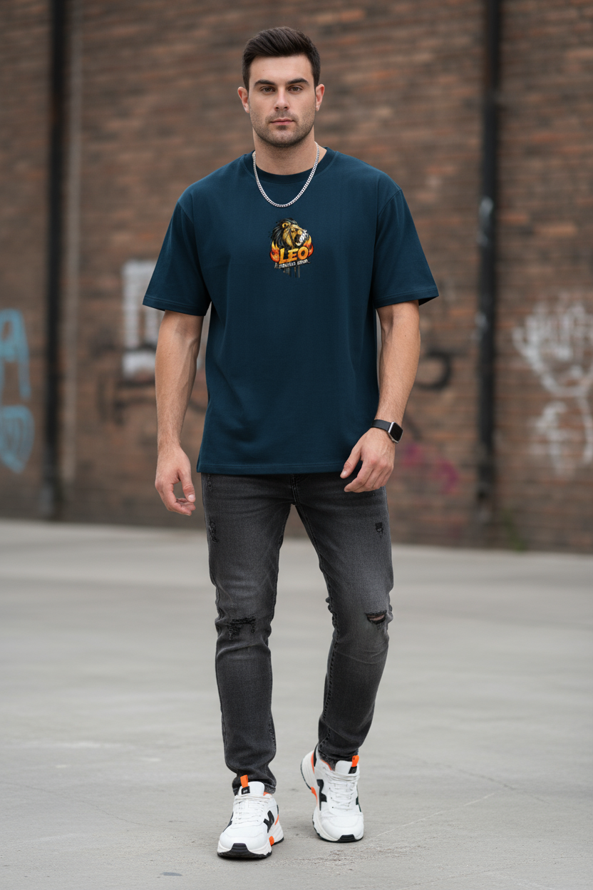 Leo Zodiac Oversized Tee | Graffiti Streetwear Graphic Tee by PopDrop