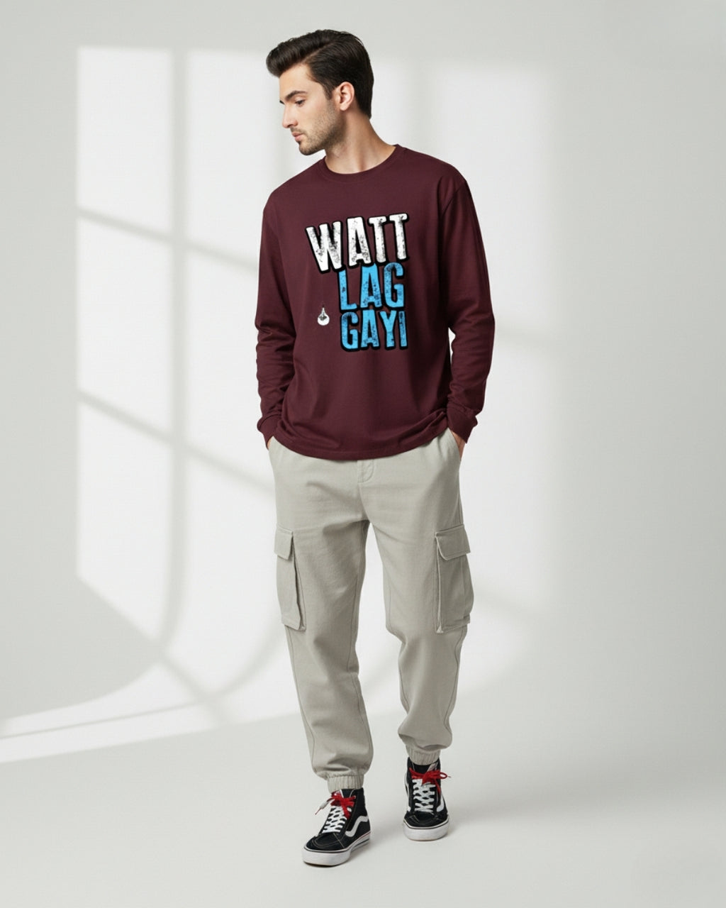 Watt Lag Gayi Men's Full Sleeve T-Shirt