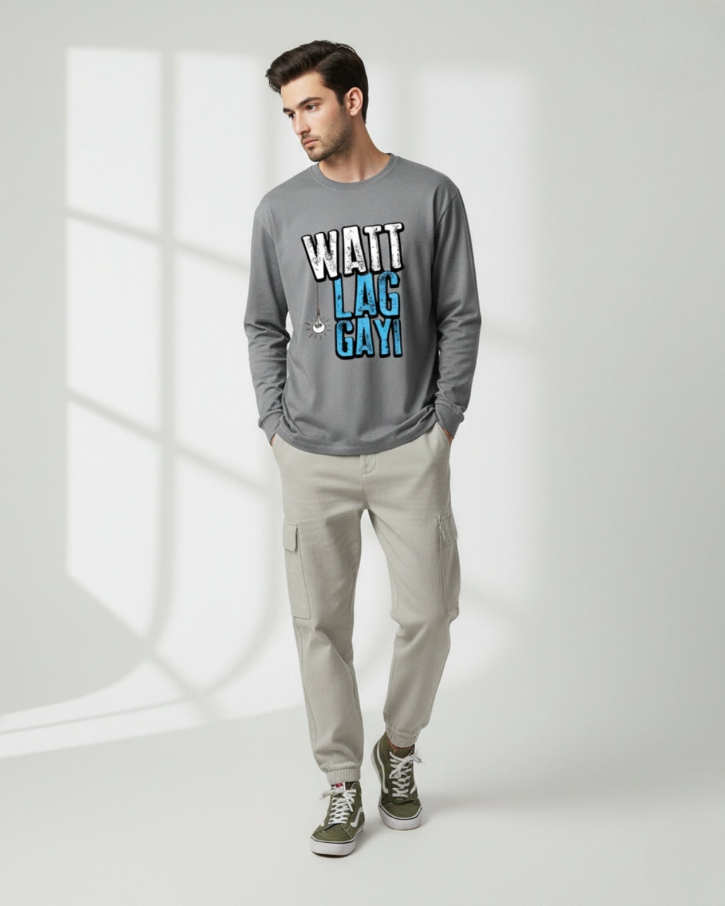 Watt Lag Gayi Men's Full Sleeve T-Shirt